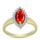 Inel din Argint 925 Placat cu Aur ( 2.77 grame ) cu Opal Etiopian Lega Dembi Roșu și Topaz Alb 0.96 Carate