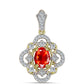 Pandantiv din Argint 925 Placat cu Aur ( 1.85 grame ) cu Opal Etiopian Lega Dembi Roșu și Topaz Alb 1.31 Carate