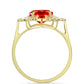 Inel din Argint 925 Placat cu Aur ( 3.15 grame ) cu Opal Etiopian Lega Dembi Roșu 1.61 Carate