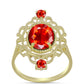 Inel din Argint 925 Placat cu Aur ( 3.15 grame ) cu Opal Etiopian Lega Dembi Roșu 1.61 Carate