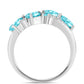 Inel din Argint 925 ( 3.51 grame ) cu Cuarț Paraiba și Topaz Alb 1.7 Carate