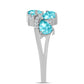 Inel din Argint 925 ( 3.51 grame ) cu Cuarț Paraiba și Topaz Alb 1.7 Carate