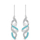Cercei din Argint 925 ( 6.28 grame ) cu Cuarț Paraiba și Topaz Alb 0.98 Carate