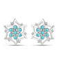 Cercei din Argint 925 ( 4.73 grame ) cu Cuarț Paraiba și Topaz Alb 0.59 Carate