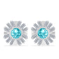 Cercei din Argint 925 ( 3.75 grame ) cu Cuarț Paraiba și Zircon Alb 2.74 Carate