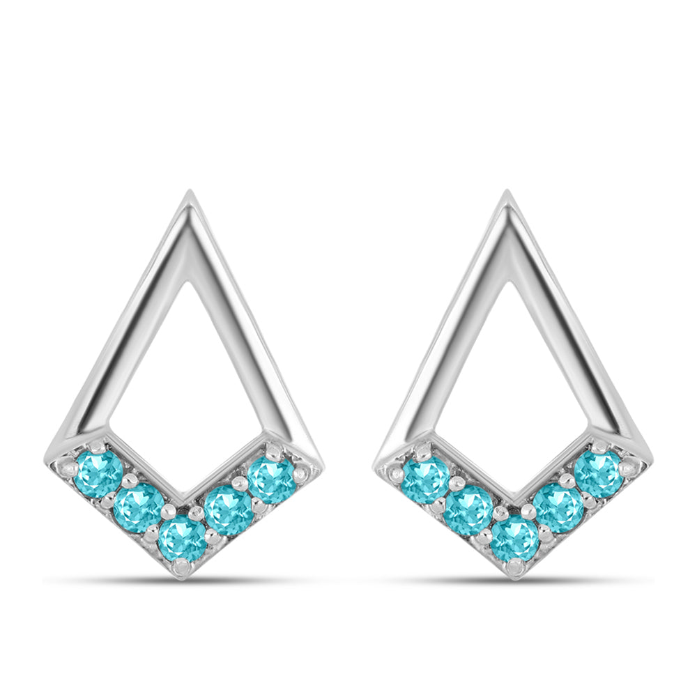 Cercei din Argint 925 ( 3.18 grame ) cu Cuarț Paraiba 0.32 Carate