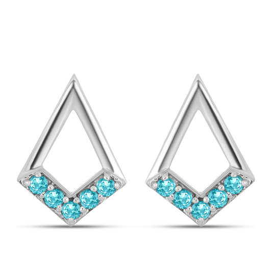 Cercei din Argint 925 ( 3.18 grame ) cu Cuarț Paraiba 0.32 Carate