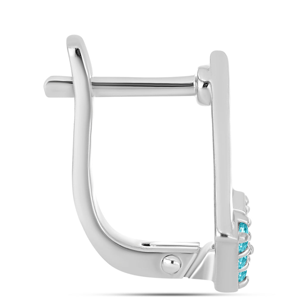 Cercei din Argint 925 ( 3.18 grame ) cu Cuarț Paraiba 0.32 Carate 2 