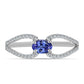 Inel din Argint 925 ( 2.05 grame ) cu Tanzanit AAA și Topaz Alb 0.78 Carate