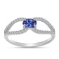 Inel din Argint 925 ( 2.05 grame ) cu Tanzanit AAA și Topaz Alb 0.78 Carate