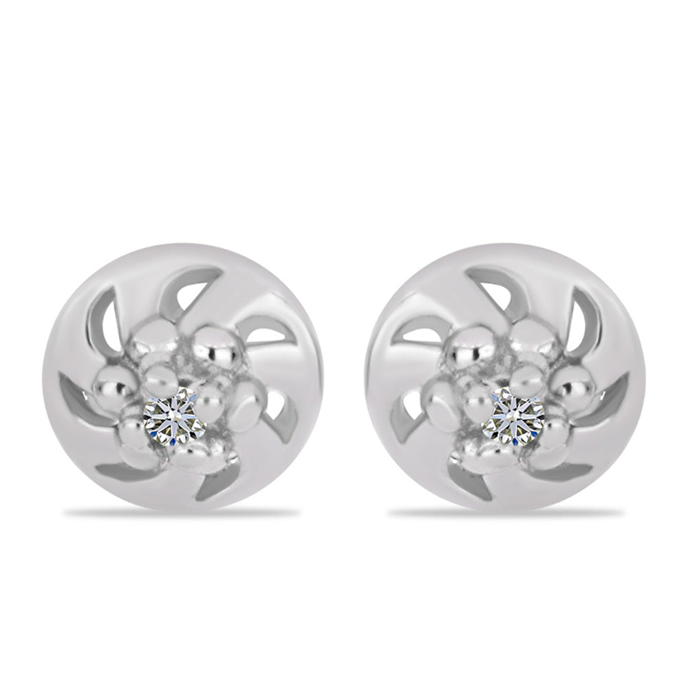 Cercei din Argint 925 ( 0.68 grame ) cu Diamant Alb 0.01 Carate