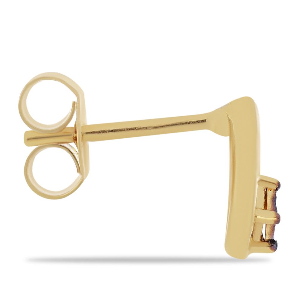 Cercei din Argint 925 Placat cu Aur ( 1.19 grame ) cu Diamant Roșu 0.01 Carate