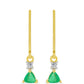 Cercei din Argint 925 Placat cu Aur ( 1.47 grame ) cu Smarald Brazilian și Zircon Alb 0.48 Carate