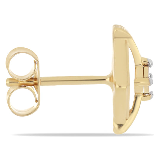 Cercei din Argint 925 Placat cu Aur ( 2.17 grame ) cu Diamant Alb 0.02 Carate