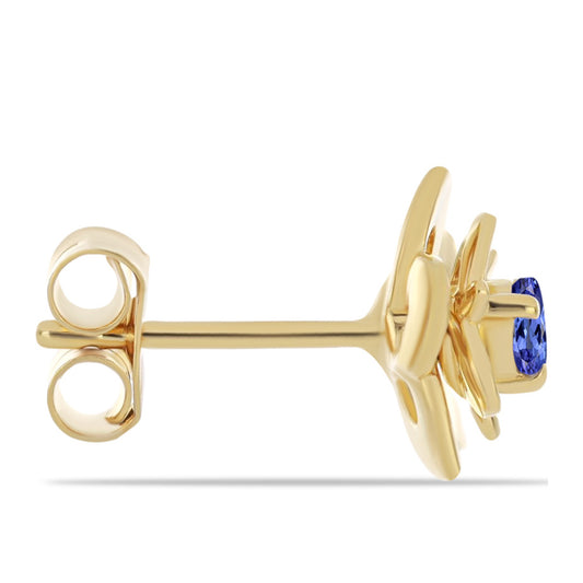 Cercei din Argint 925 Placat cu Aur ( 2.14 grame ) cu Tanzanit 0.26 Carate