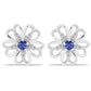 Cercei din Argint 925 ( 2.1 grame ) cu Tanzanit și Zircon Alb 0.34 Carate