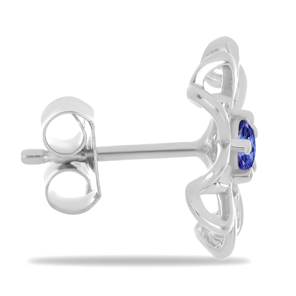 Cercei din Argint 925 ( 2.1 grame ) cu Tanzanit și Zircon Alb 0.34 Carate