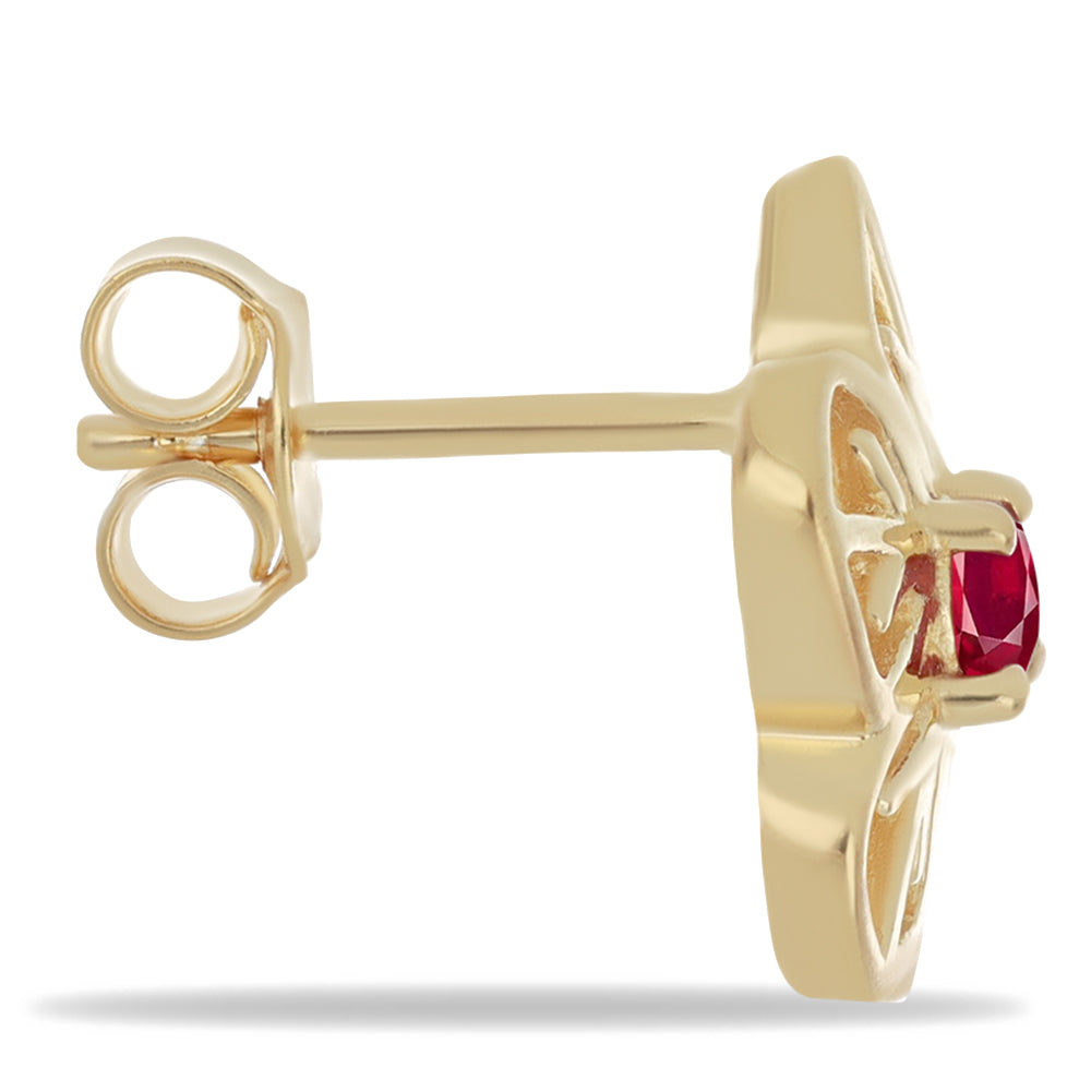 Cercei din Argint 925 Placat cu Aur ( 2.85 grame ) cu Rubelit Cruzeiro 0.3 Carate 2 