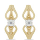 Cercei din Argint 925 Placat cu Aur ( 2.88 grame ) cu Diamant Alb 0.01 Carate