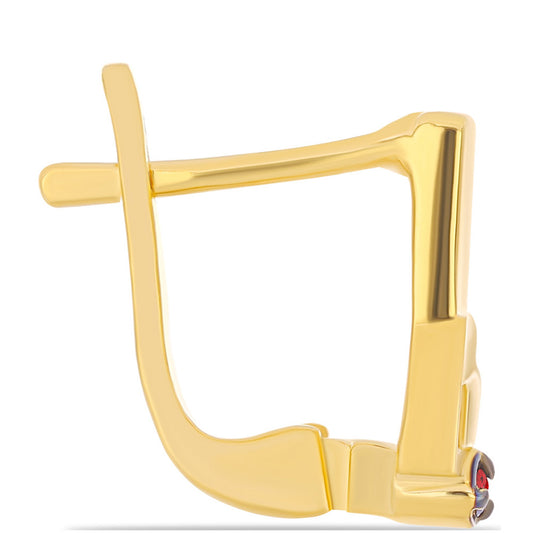 Cercei din Argint 925 Placat cu Aur ( 2.09 grame ) cu Diamant Roșu 0.02 Carate