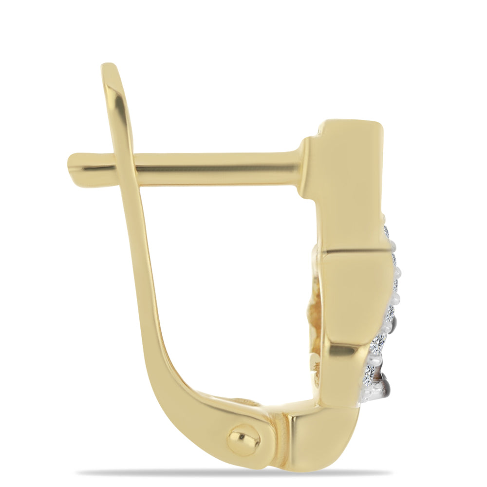 Cercei din Argint 925 Placat cu Aur ( 3.19 grame ) cu Diamant Albastru și Zircon Alb 0.26 Carate