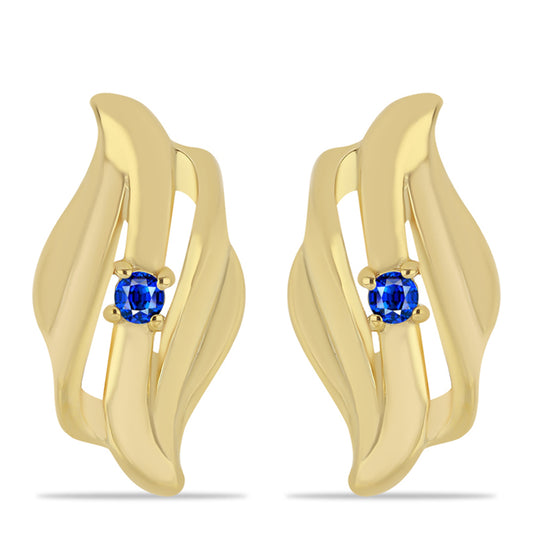 Cercei din Argint 925 Placat cu Aur ( 4.05 grame ) cu Safir Albastru Australian 0.12 Carate