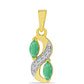 Pandantiv din Argint 925 Placat cu Aur ( 1.39 grame ) cu Smarald Brazilian și Zircon Alb 0.58 Carate