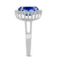 Inel din Argint 925 ( 2.71 grame ) cu Safir Sintetic și Zircon Alb 2.35 Carate