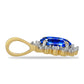 Pandantiv din Argint 925 Placat cu Aur ( 0.65 grame ) cu Safir Albastru Australian și Zircon Alb 1.15 Carate