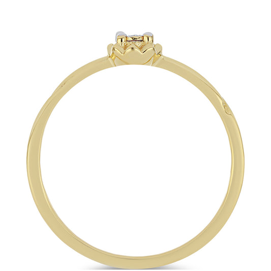 Inel din Argint 925 Placat cu Aur ( 1.17 grame ) cu Diamant Alb 0.01 Carate