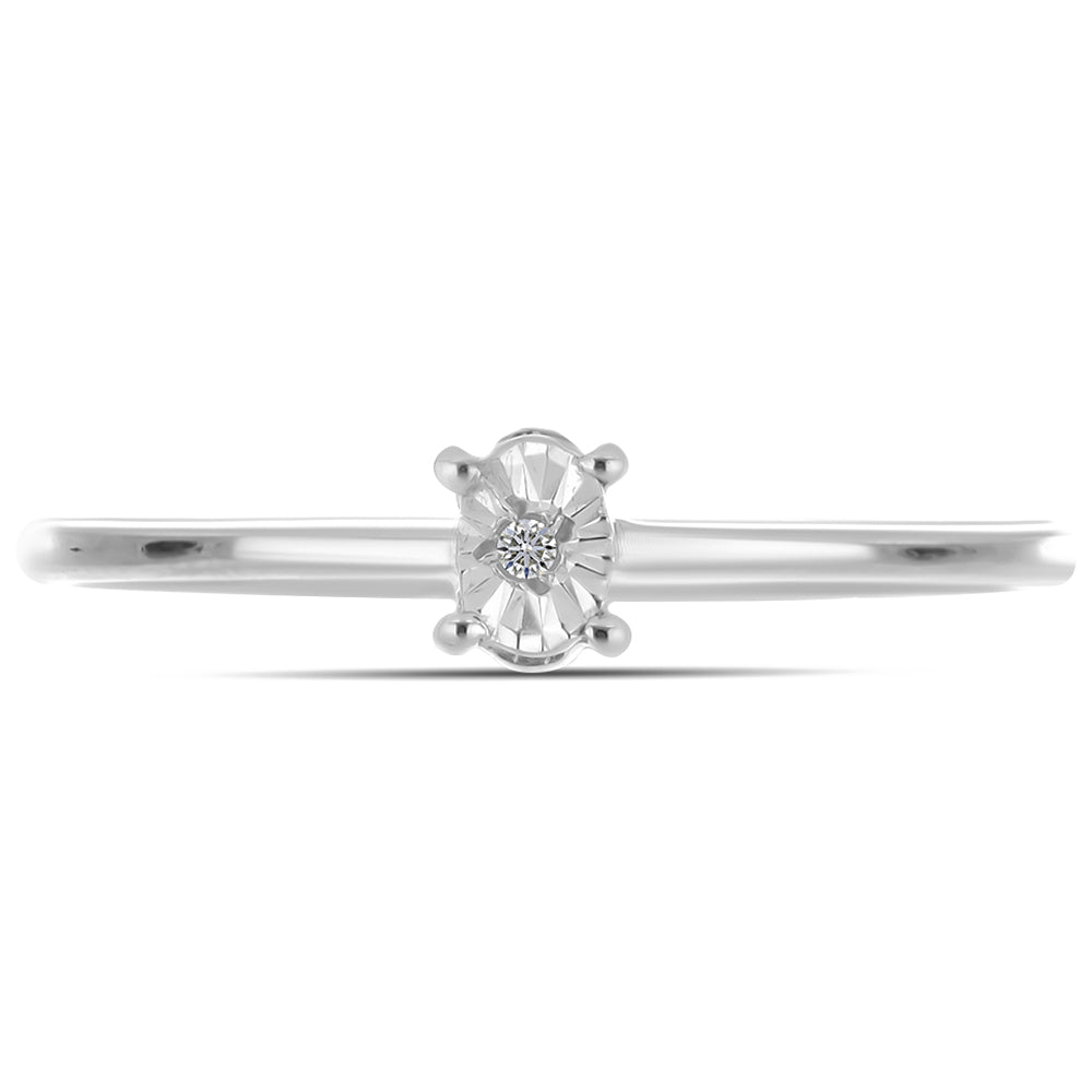 Inel din Argint 925 ( 1.46 grame ) cu Diamant Alb 0.01 Carate 1 