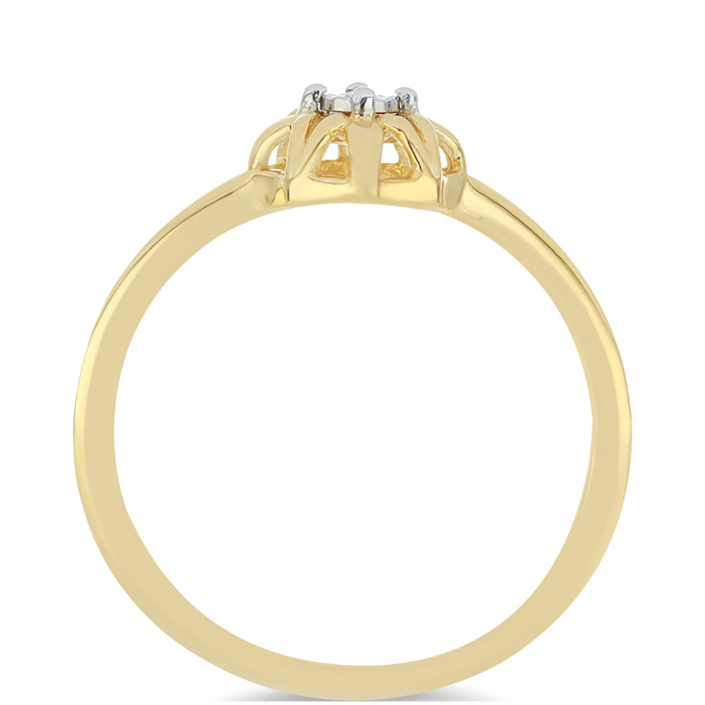 Inel din Argint 925 Placat cu Aur ( 1.51 grame ) cu Diamant Alb 0.01 Carate