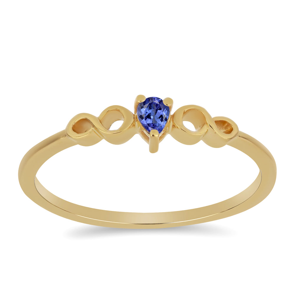 Inel din Argint 925 Placat cu Aur ( 1.63 grame ) cu Tanzanit 0.15 Carate 3 