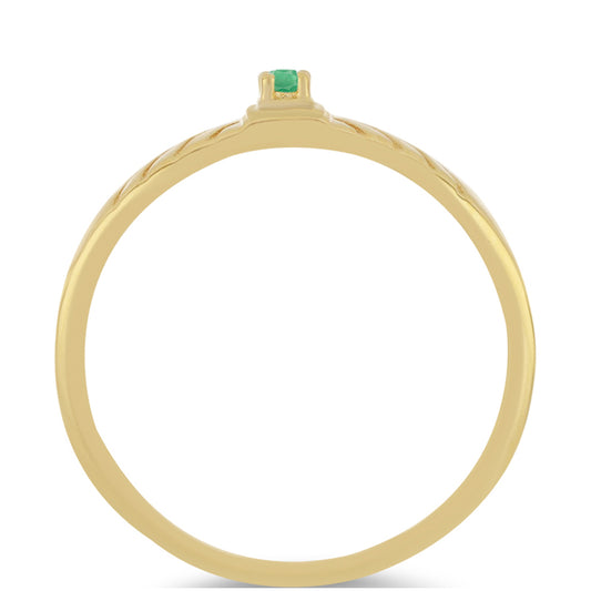 Inel din Argint 925 Placat cu Aur ( 2.26 grame ) cu Smarald Brazilian 0.04 Carate