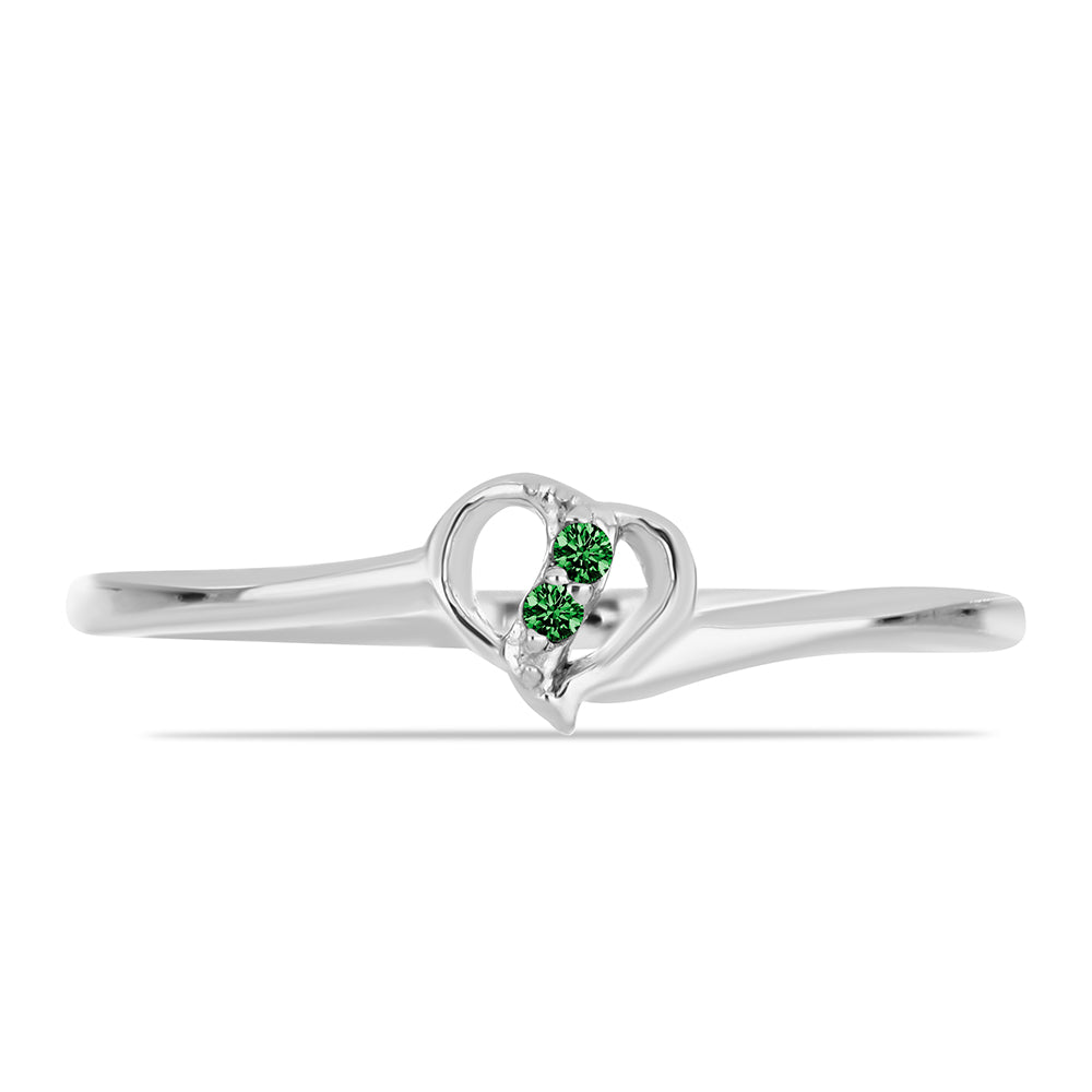 Inel din Argint 925 ( 1.36 grame ) cu Diamant Verde 0.01 Carate