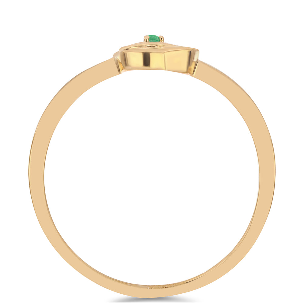 Inel din Argint 925 Placat cu Aur ( 2.33 grame ) cu Smarald Brazilian 0.02 Carate