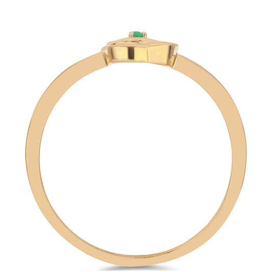 Inel din Argint 925 Placat cu Aur ( 2.33 grame ) cu Smarald Brazilian 0.02 Carate