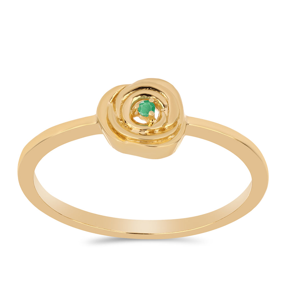 Inel din Argint 925 Placat cu Aur ( 2.33 grame ) cu Smarald Brazilian 0.02 Carate 3 