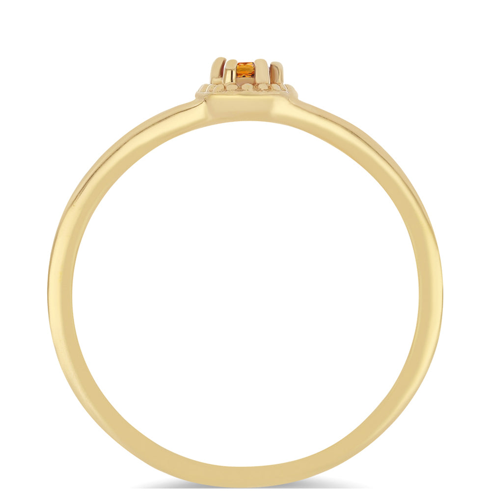 Inel din Argint 925 Placat cu Aur ( 1.68 grame ) cu Citrin Madeira 0.21 Carate 2 