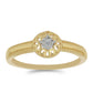 Inel din Argint 925 Placat cu Aur ( 1.91 grame ) cu Diamant Alb 0.01 Carate