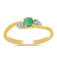 Inel din Argint 925 Placat cu Aur ( 1.55 grame ) cu Smarald Brazilian și Zircon Alb 0.32 Carate