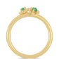 Inel din Argint 925 Placat cu Aur ( 2.19 grame ) cu Smarald Brazilian 0.15 Carate