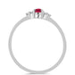 Inel din Argint 925 ( 1.53 grame ) cu Rubin Malagasy și Zircon Alb Natural 0.38 Carate