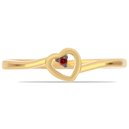 Inel din Argint 925 Placat cu Aur ( 1.68 grame ) cu Diamant Roșu 0.01 Carate