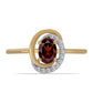 Inel din Argint 925 Placat cu Aur ( 1.8 grame ) cu Granat Barton și Zircon Alb 1.09 Carate