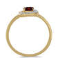 Inel din Argint 925 Placat cu Aur ( 1.8 grame ) cu Granat Barton și Zircon Alb 1.09 Carate