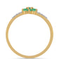 Inel din Argint 925 Placat cu Aur ( 1.47 grame ) cu Smarald Brazilian și Zircon Alb 0.41 Carate
