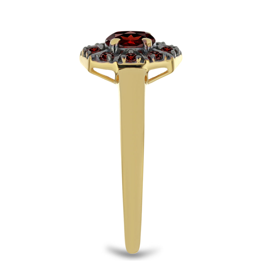Inel din Argint 925 Placat cu Aur ( 2.19 grame ) cu Granat Barton 0.74 Carate 4 