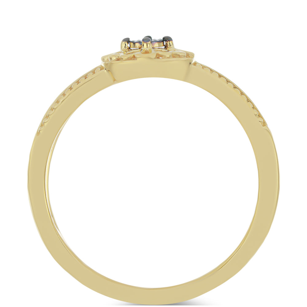 Inel din Argint 925 Placat cu Aur ( 2.05 grame ) cu Diamant Verde 0.01 Carate 2 