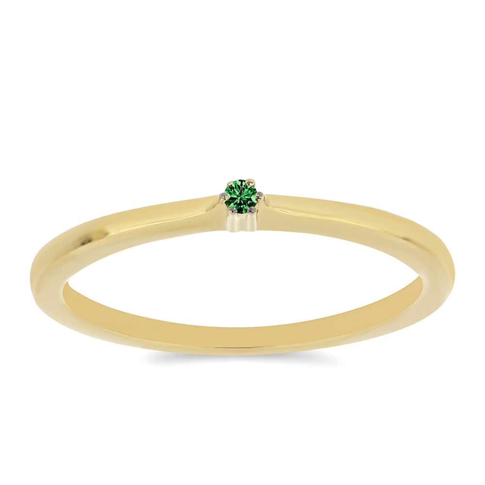 Inel din Argint 925 Placat cu Aur ( 1.45 grame ) cu Diamant Verde 0.02 Carate
